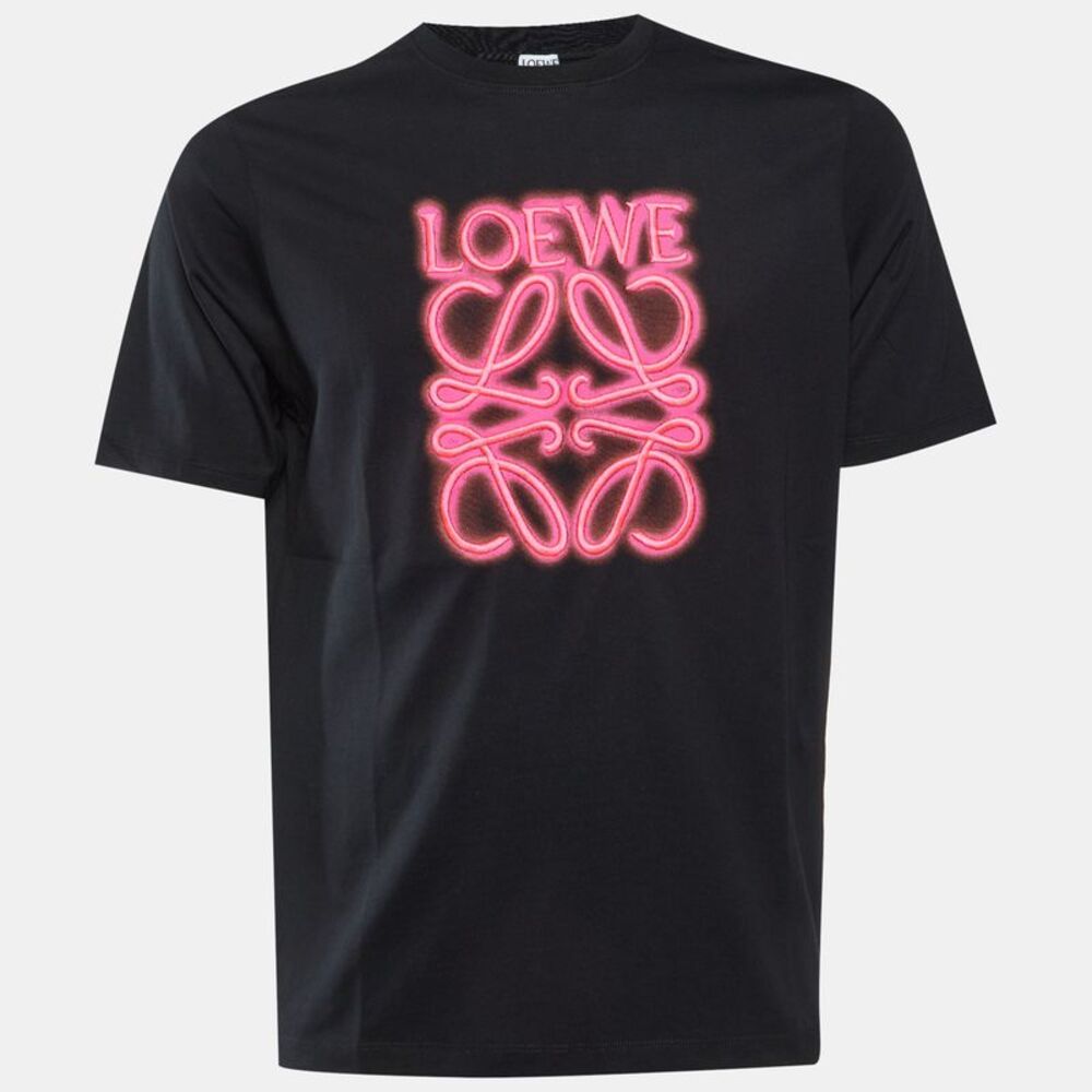 Loewe Black Neon Anagram Cotton Crew Neck T-Shirt Xs